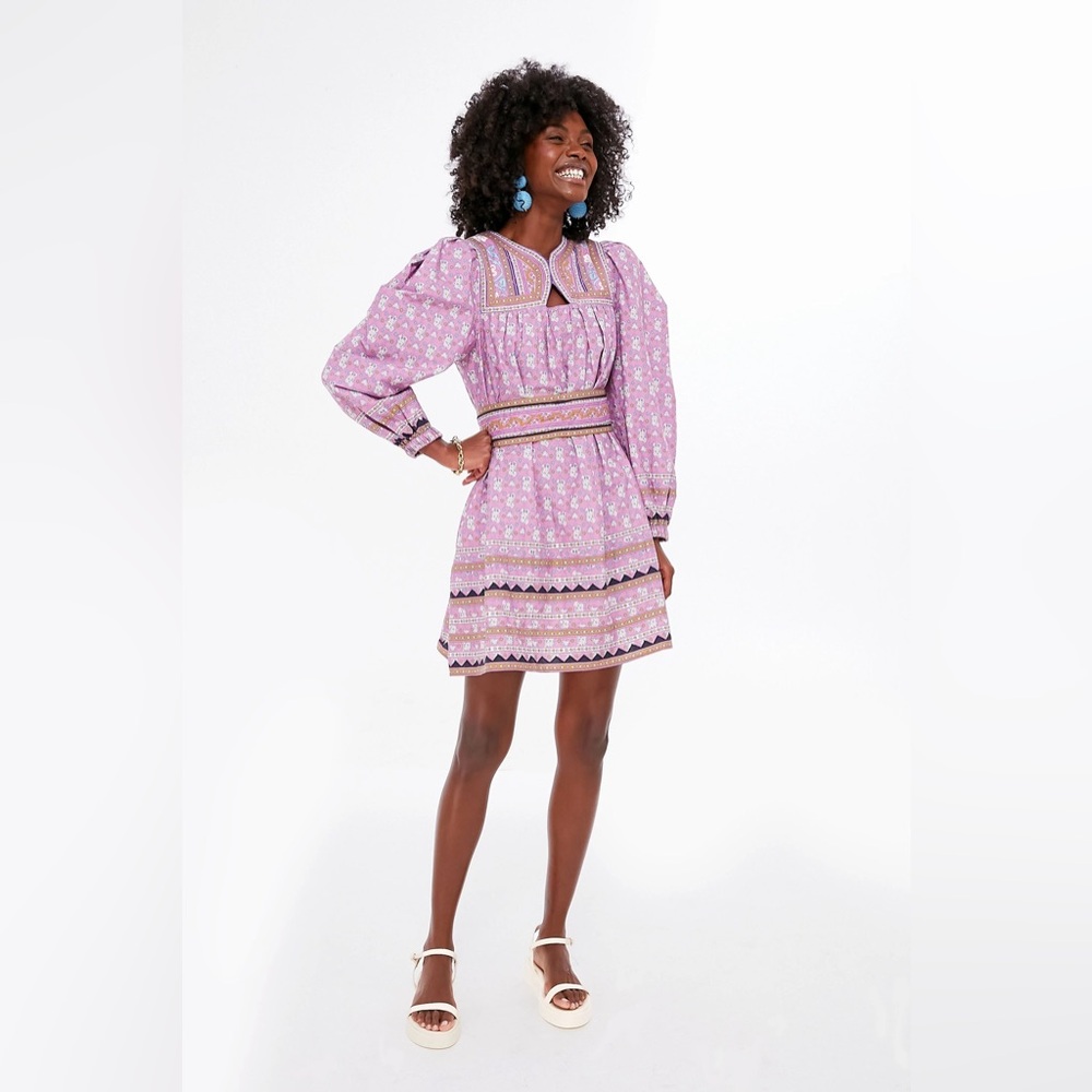Sea New York Pink Bishop Sleeve Mini Dress